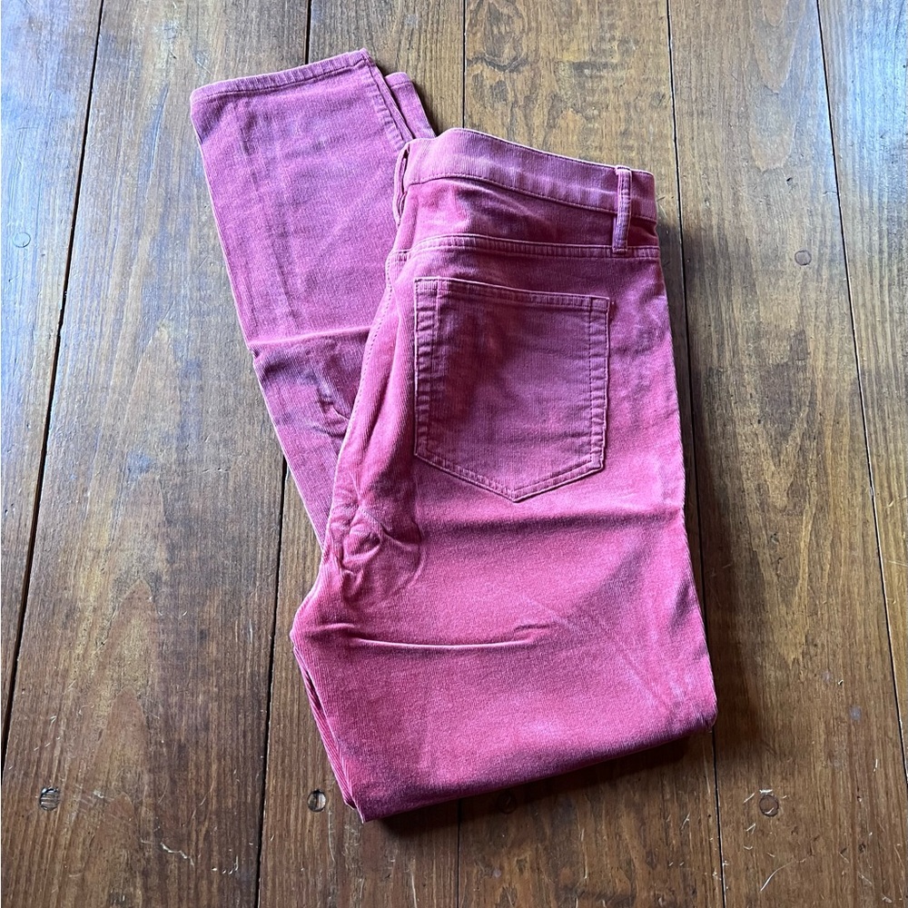 Ann Taylor Loft Modern Corduroy Pants Sz 31/12 Coral